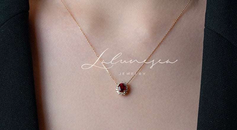 Vintage Red Ruby Pendant Necklace